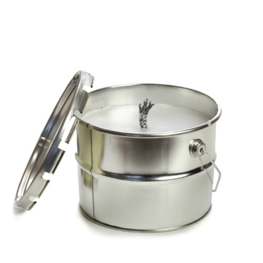 Outdoor candle in tin white