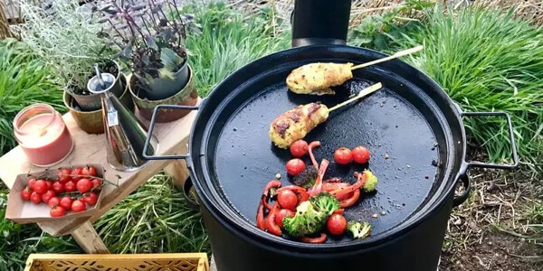 What will you prepare with the outdoor cooking stove?