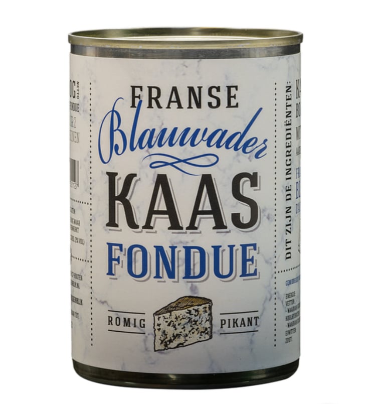 Fransk ostfondue i burk med blå ådror