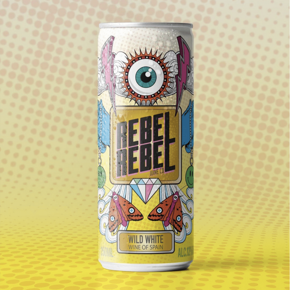 Wild White Wine canned from Rebel Rebel Wine Co.