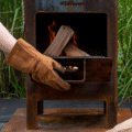 Outdooroven van cortenstaal