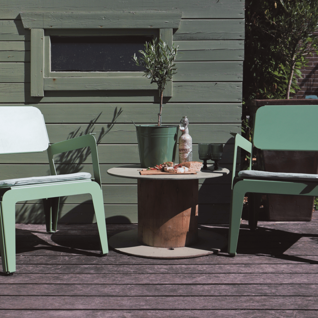 Bended lounger groen Weltevree