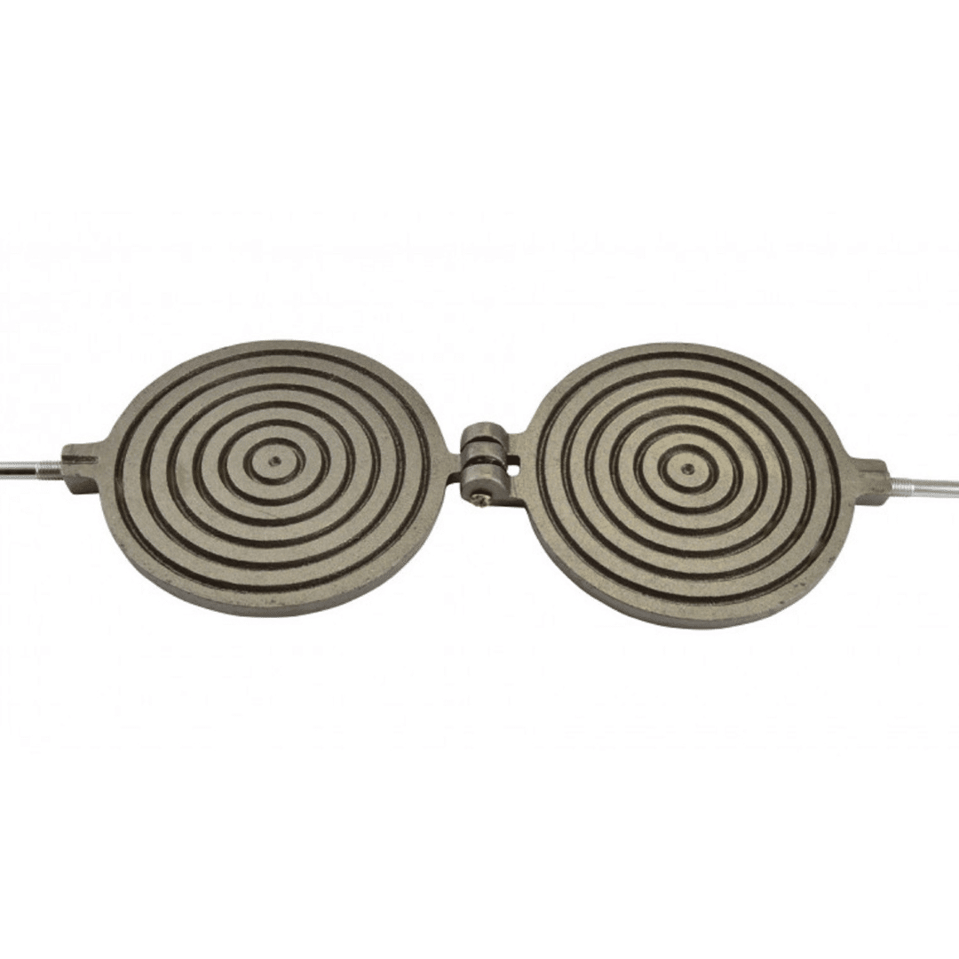 wafelijzer rond, binnenkant wafelijzer rond, binnenkant