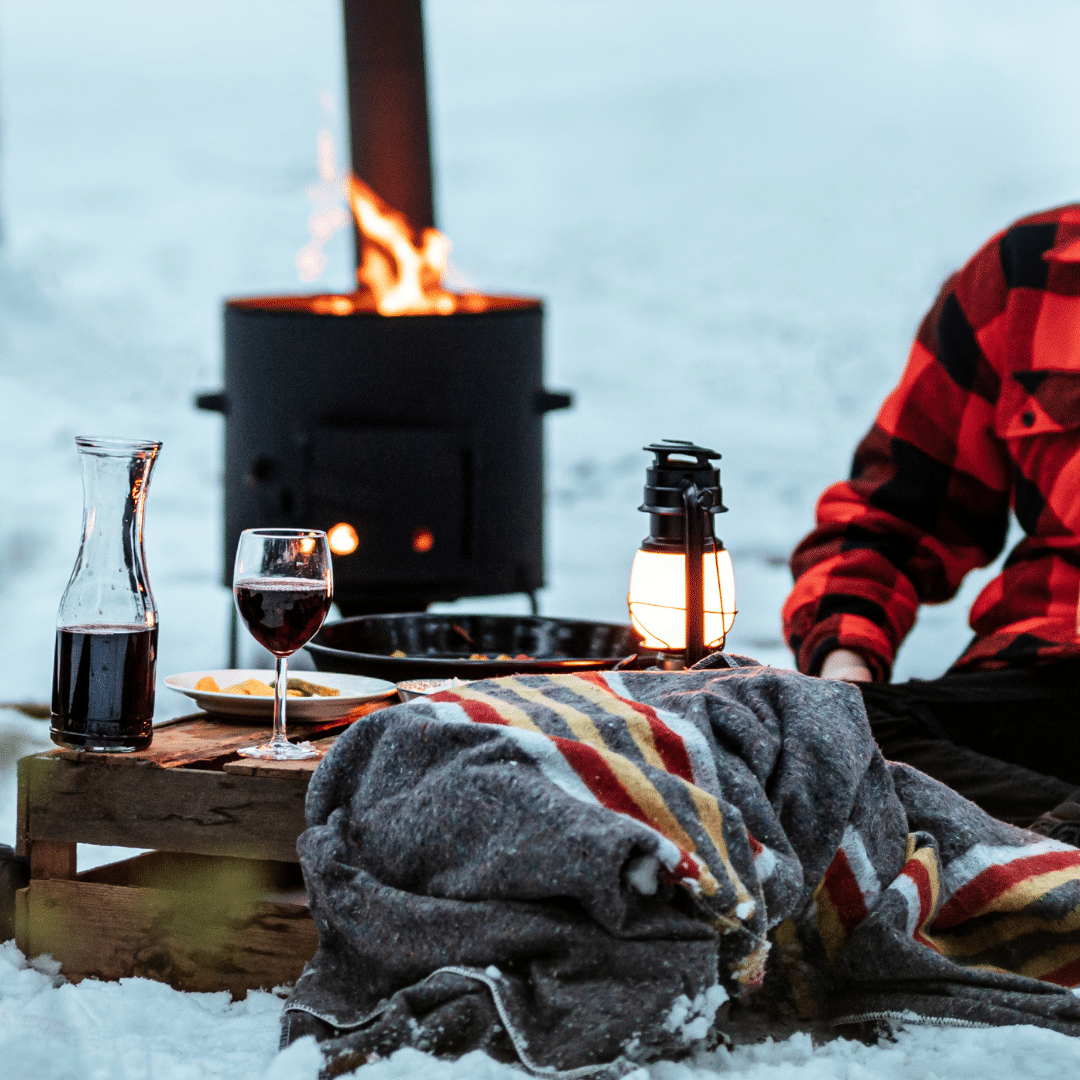 stoere deken rood geel wit Vuur LAB. sneeuw stoere deken rood geel wit Vuur LAB. sneeuw