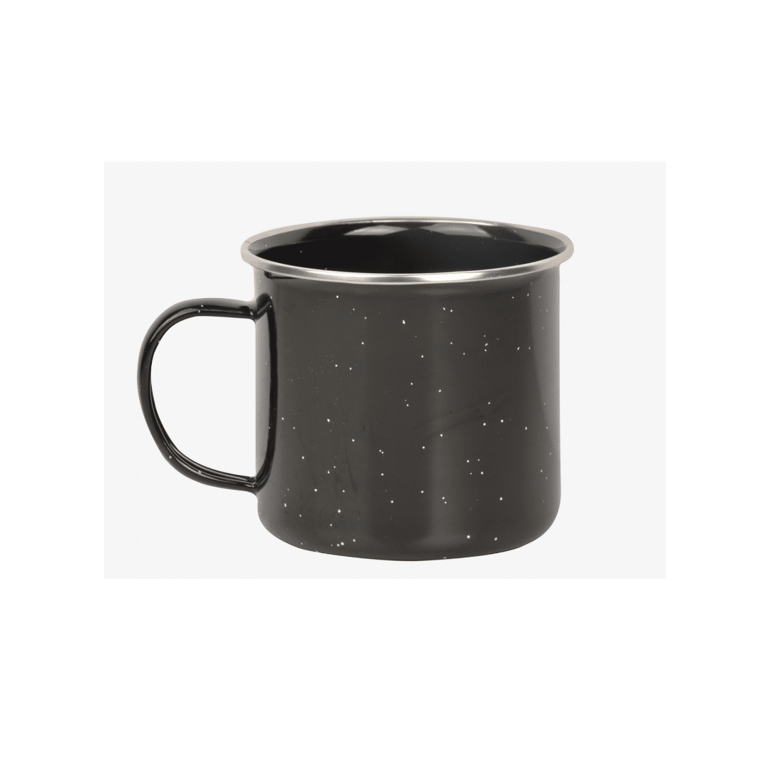 Nostalgie am Lagerfeuer. mit dieser schönen Tasse aus Emaille Farbe schwarz