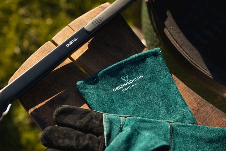 BBQ handschoenen Gusta groen Suede