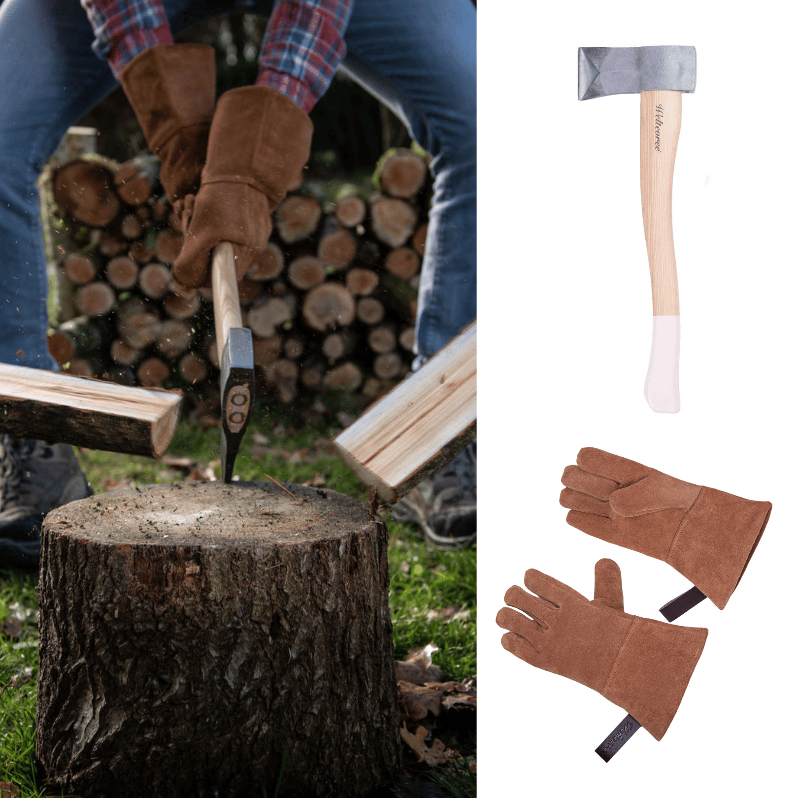Splitting Axe met Gloves Cadeau set bestellen bij Het Vuur LAB.