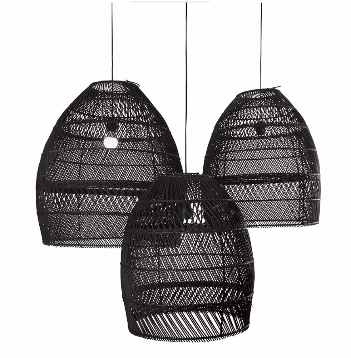Beautiful set of 3 lampshades black