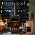 Terrace stove with pizza oven set