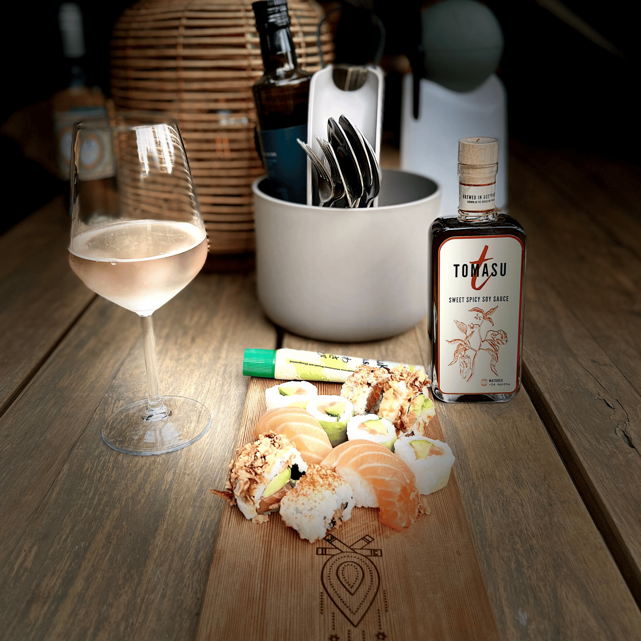 Sushi met Tomasu Sweet Chili Sojasaus