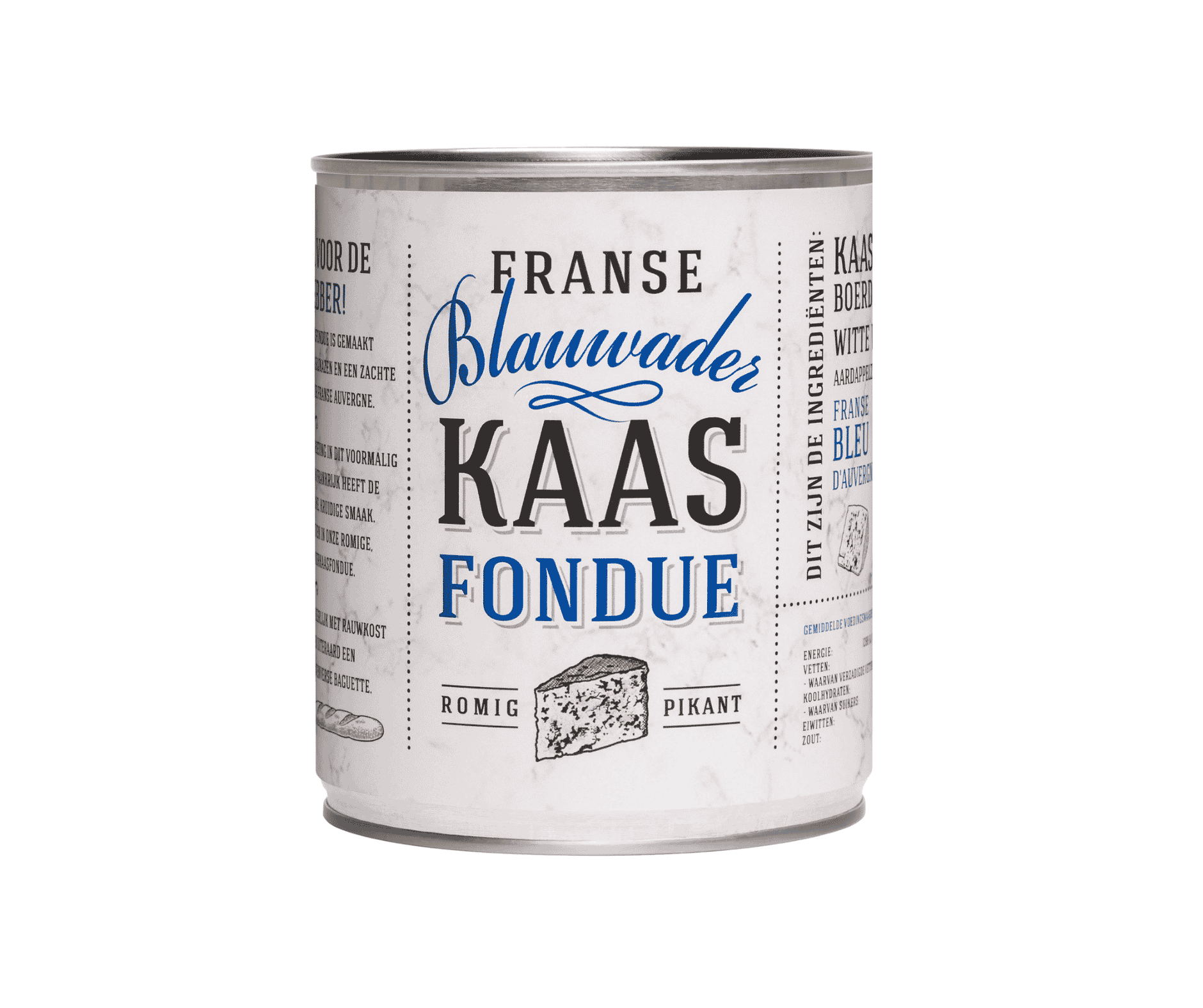 French Blue vein cheese fondue in a 750g can