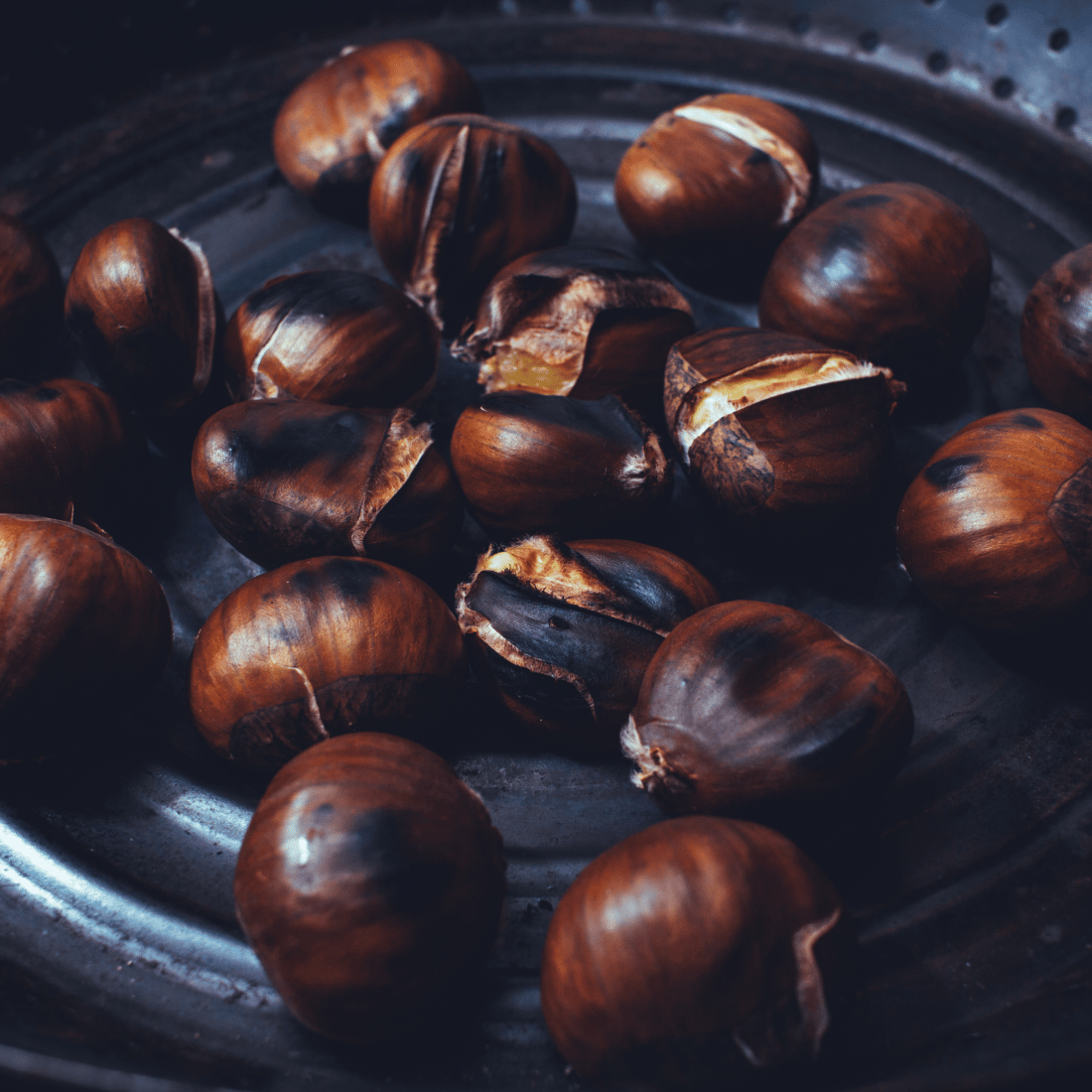 Roast sweet chestnuts on the griddle