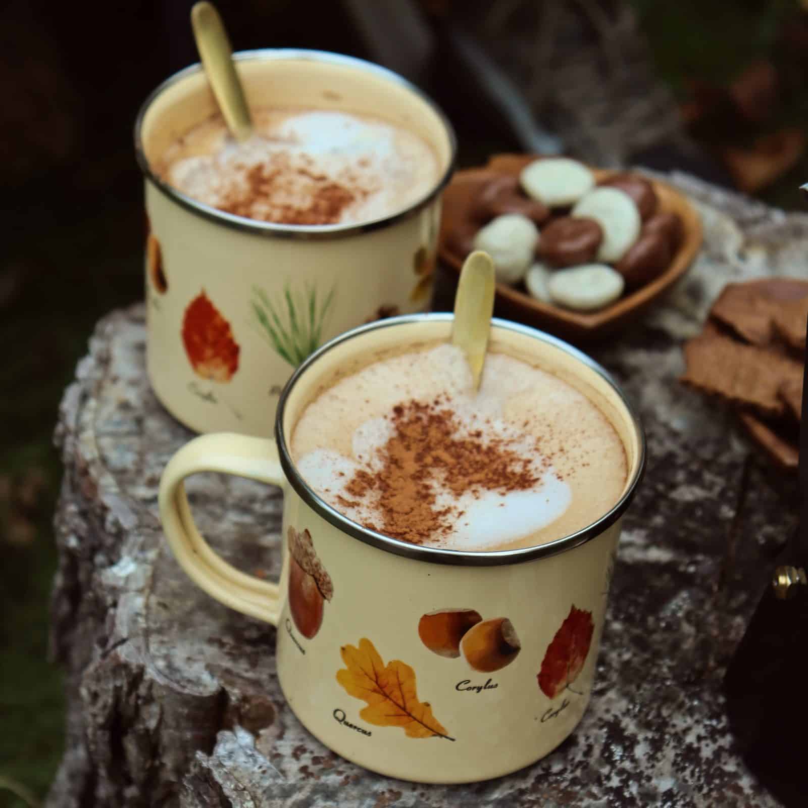 Set de tazas divertidas para un café con leche en forma de cafetera