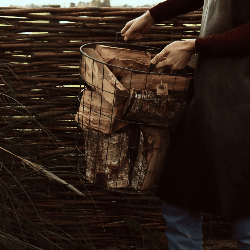 Panier à bois de chauffage en métal