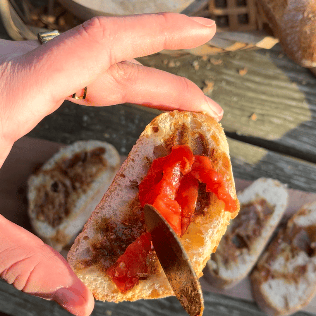 Herstellung von Bruschetta VUUR LAB.