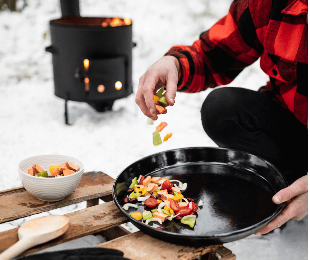 Cuisinez confortablement en plein air, même en hiver !