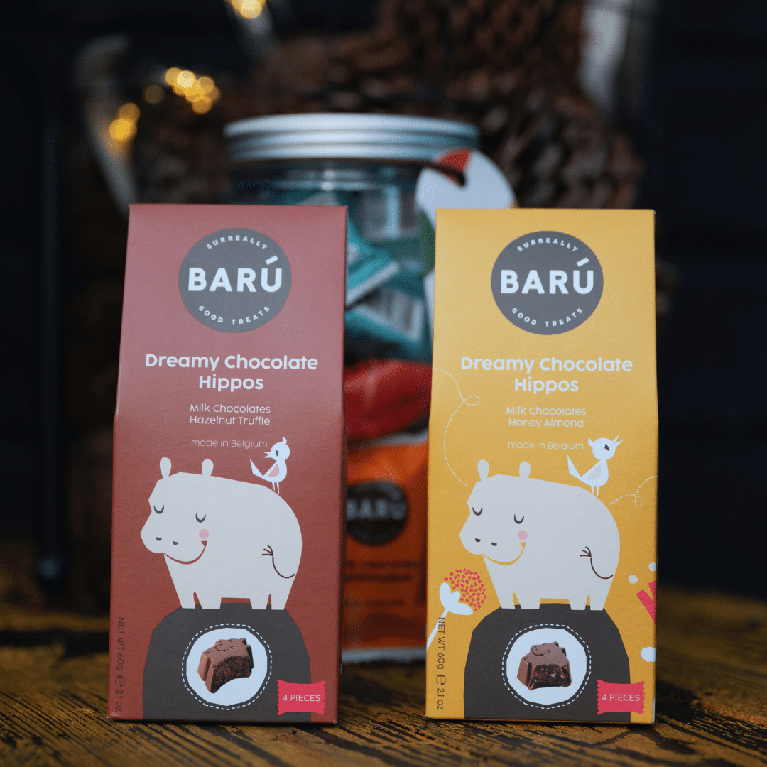 Dreamy Chocolate Hippos Barú, available in two flavours