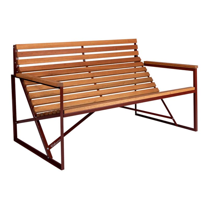 patio bench red front