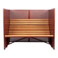 Patio bench high back rood voorkant