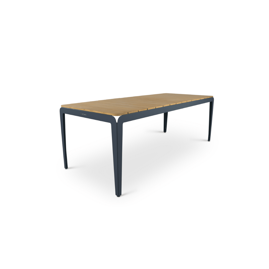 Bended table wood grijsblauw