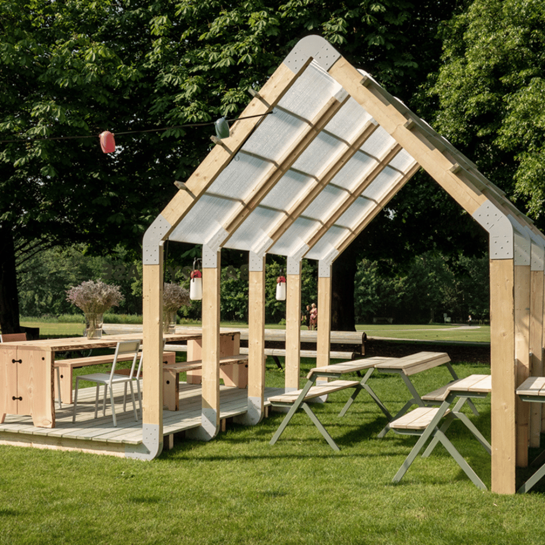 Weltevree's Framehouse offers an inviting and screened-in space in a larger room