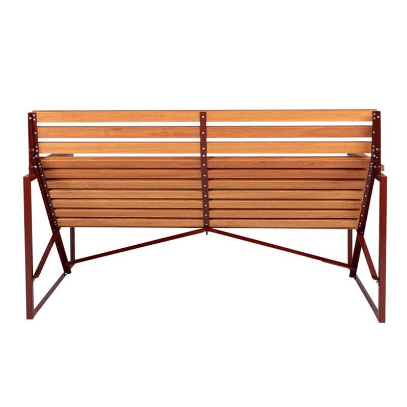 patio bench rood achterkant