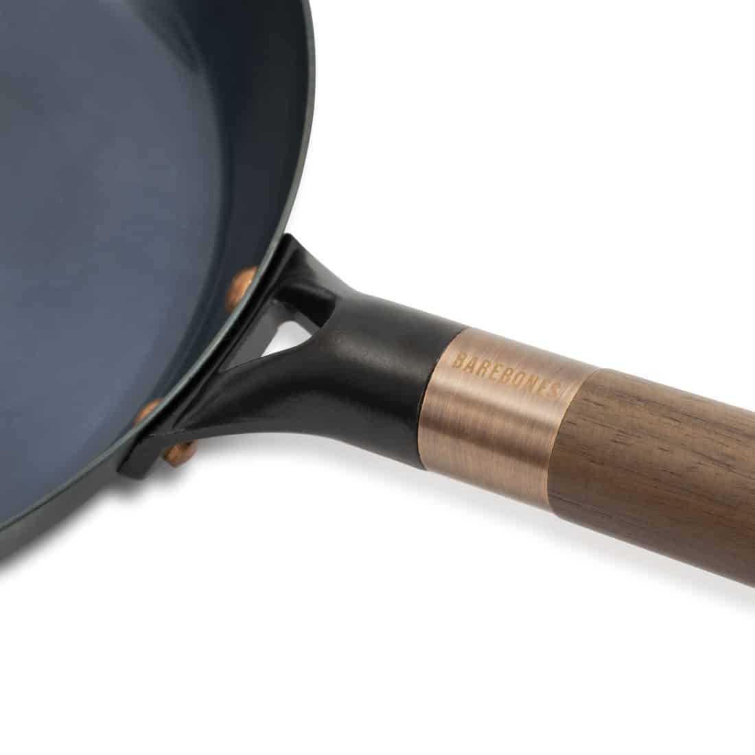 Barebones 12-Inch Flat Cast Iron Skillet - Enameled Cast Iron Fry Pan,  outdoor cooking pan