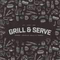BBQ-Servietten von Senza mit Aufdruck Grill & Serve