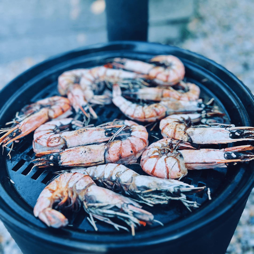 Garnelen auf dem Grillrost VUUR LAB.