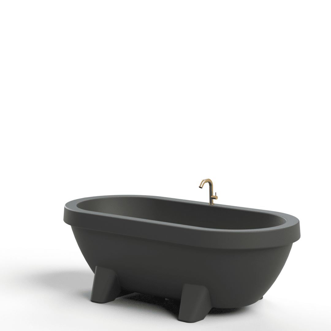 Garden tub anthracite with tap gold