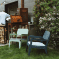 Bended Lounger Weltevree in de tuin