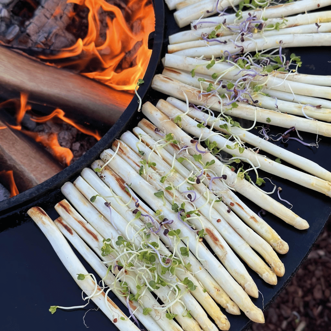 Witte Asperges Ofyr plancha