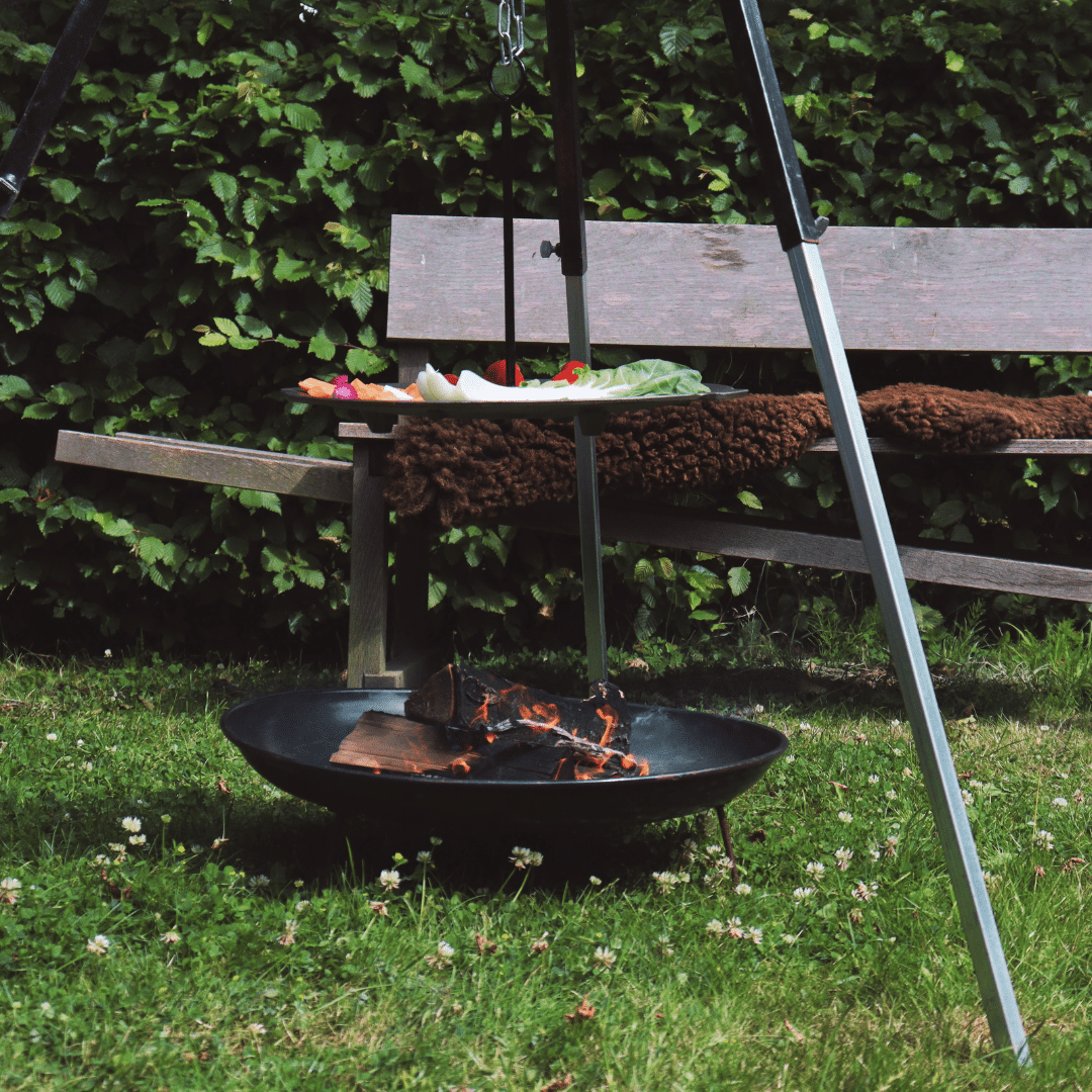 Driepoot set met hangende bakplaat