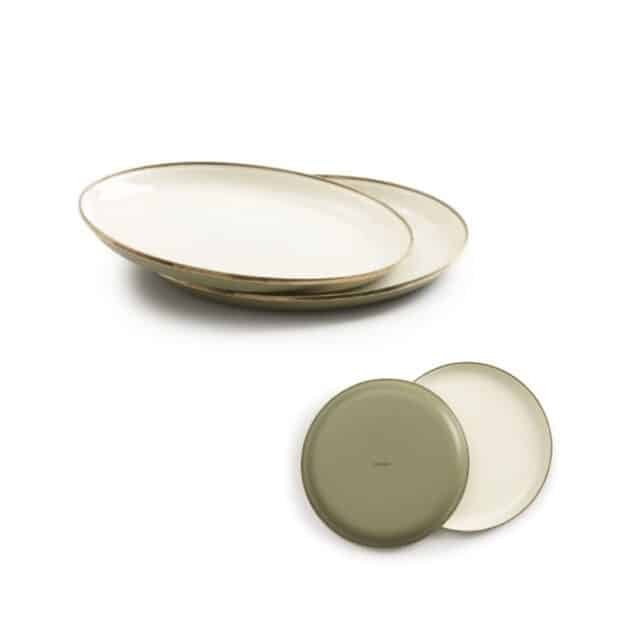 Olive Teller-Set klein + Abendessen