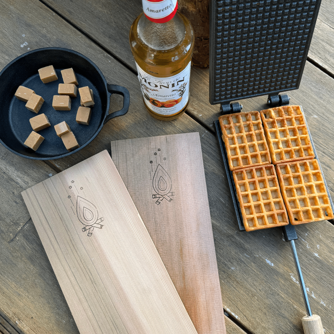 ingrediënten wafel met fudge en amaretto