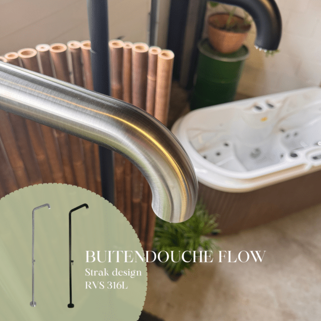 Wellness Tub buitendouche FLOW Strak design RVS 316L