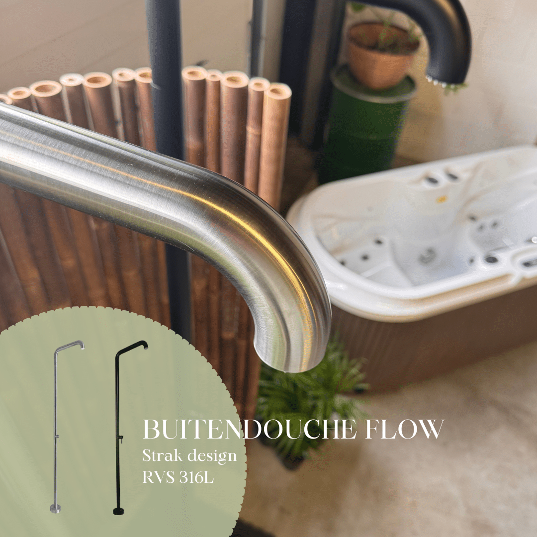 Wellness Tub buitendouche FLOW Strak design RVS 316L Wellness Tub buitendouche FLOW Strak design RVS 316L