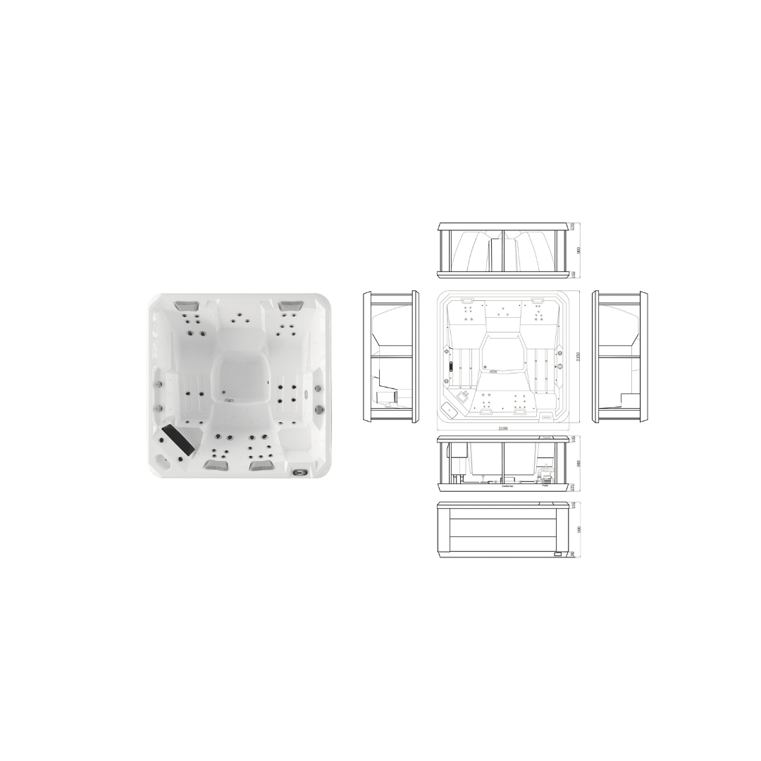 Ultimate Spa Serie 003 Wellness Tub met ekening