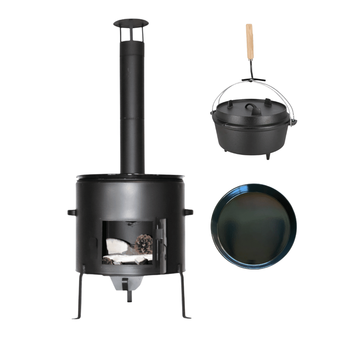 Buiten Kookset Ø39 met Dutch Oven & BBQ Buiten Kookset Ø39 met Dutch Oven & BBQ