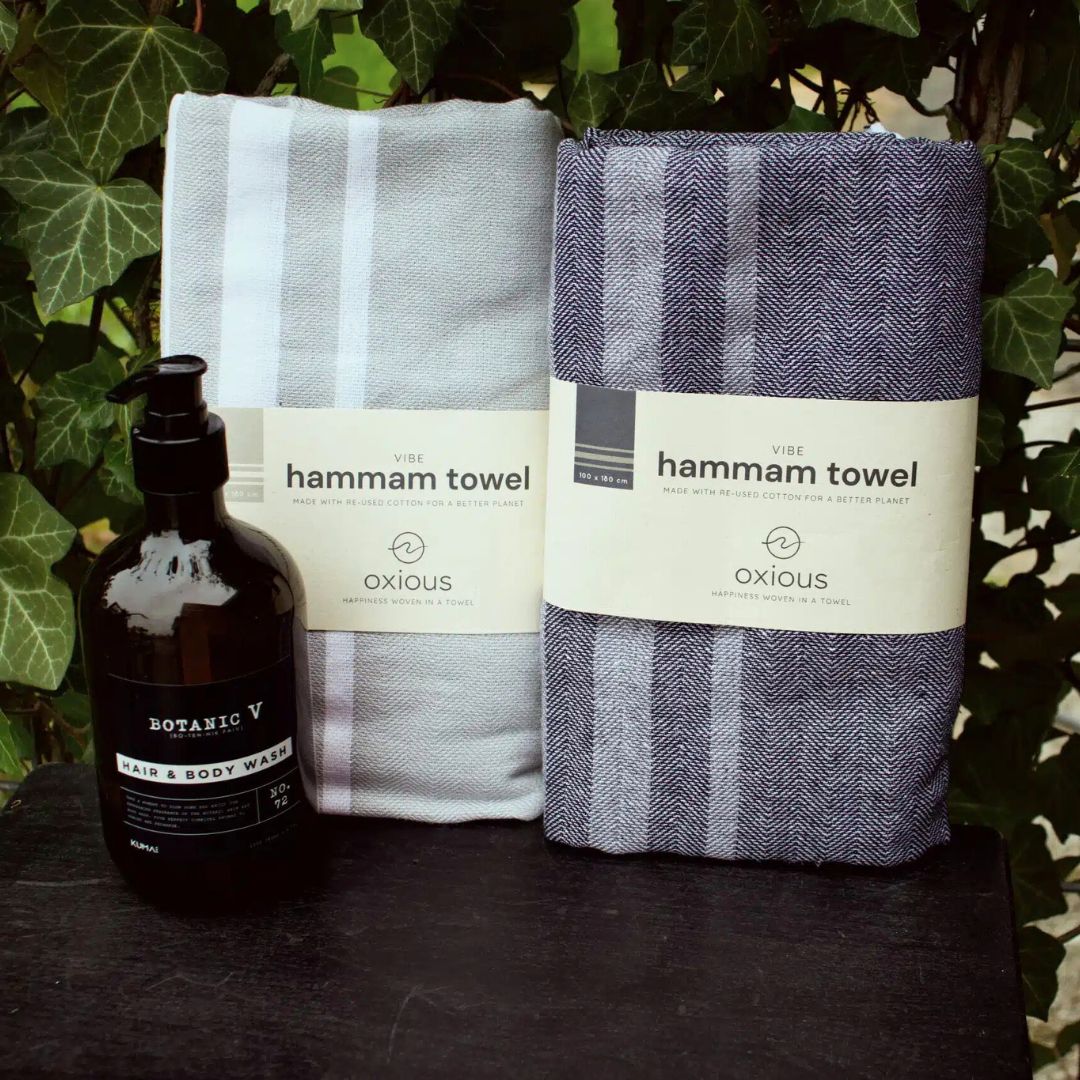 Hair & Body wash met twee Oxious hamamdoeken