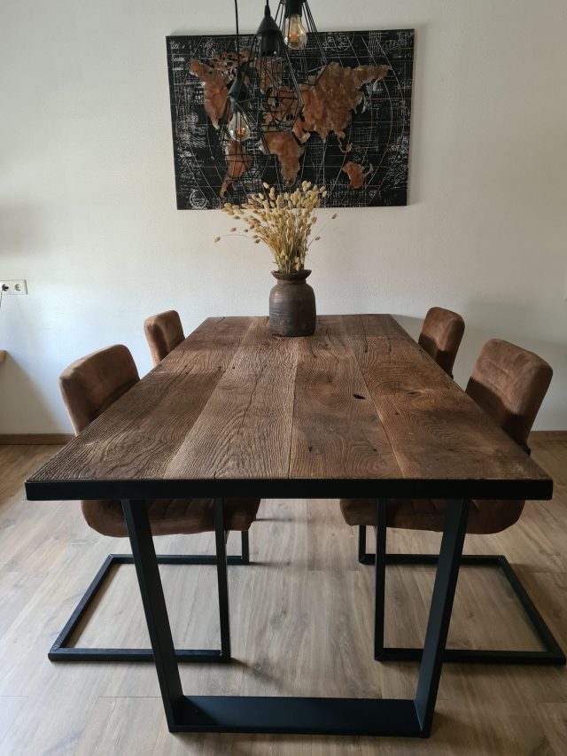 Priv Oud Eiken Barnwood Eettafel Atalia