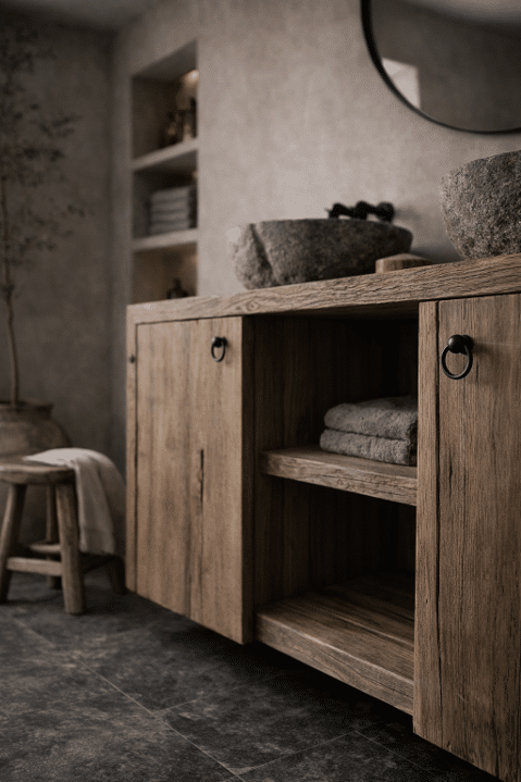 Oud Eiken Badkamermeubel Malakai Oud Eiken Badkamermeubel Malakai