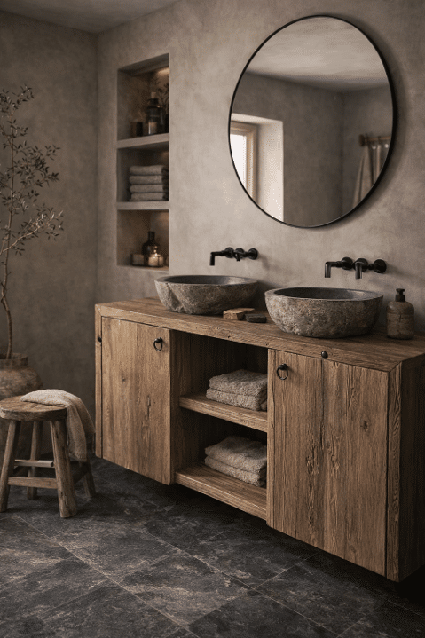 Oud Eiken Badkamermeubel Malakai Oud Eiken Badkamermeubel Malakai