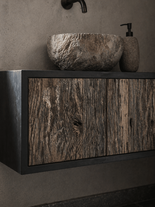Oud Eiken Barnwood Toiletmeubel Mawar