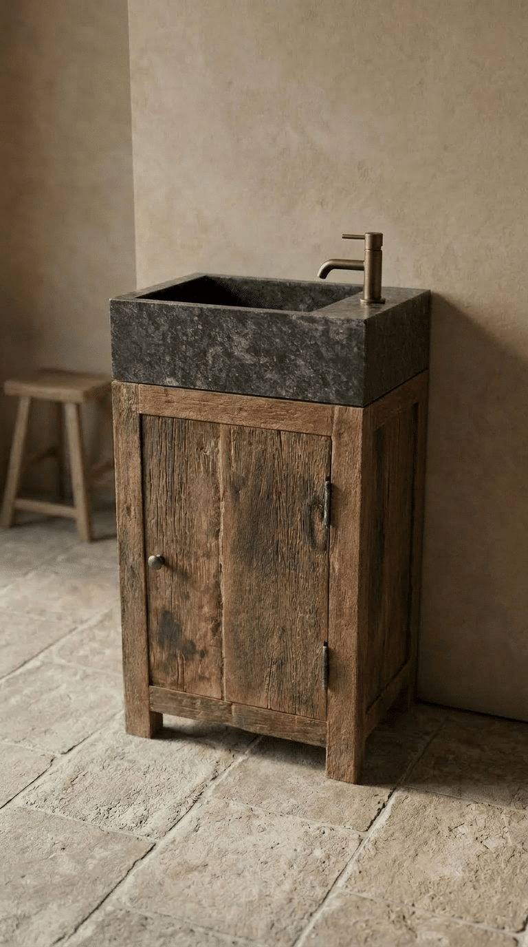 Landelijke Railwood Toiletmeubel Incl Fontein En Plug