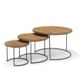 Salontafel Set 3 Delig Zwart Naturel Salontafel Set 3 Delig Zwart Naturel