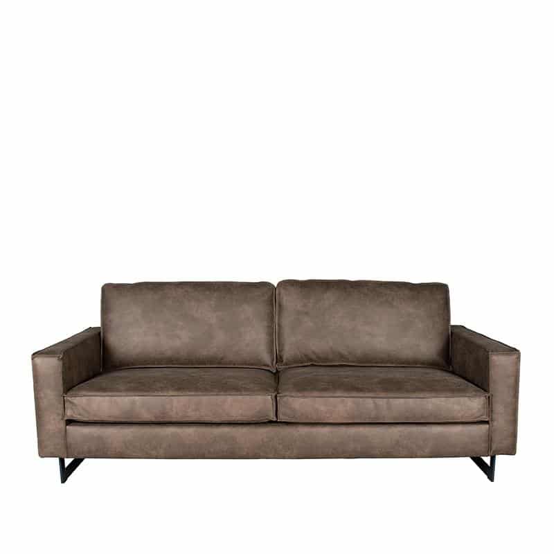 Bank Arezzo 3 Zits Taupe Leder Vooraanzicht
