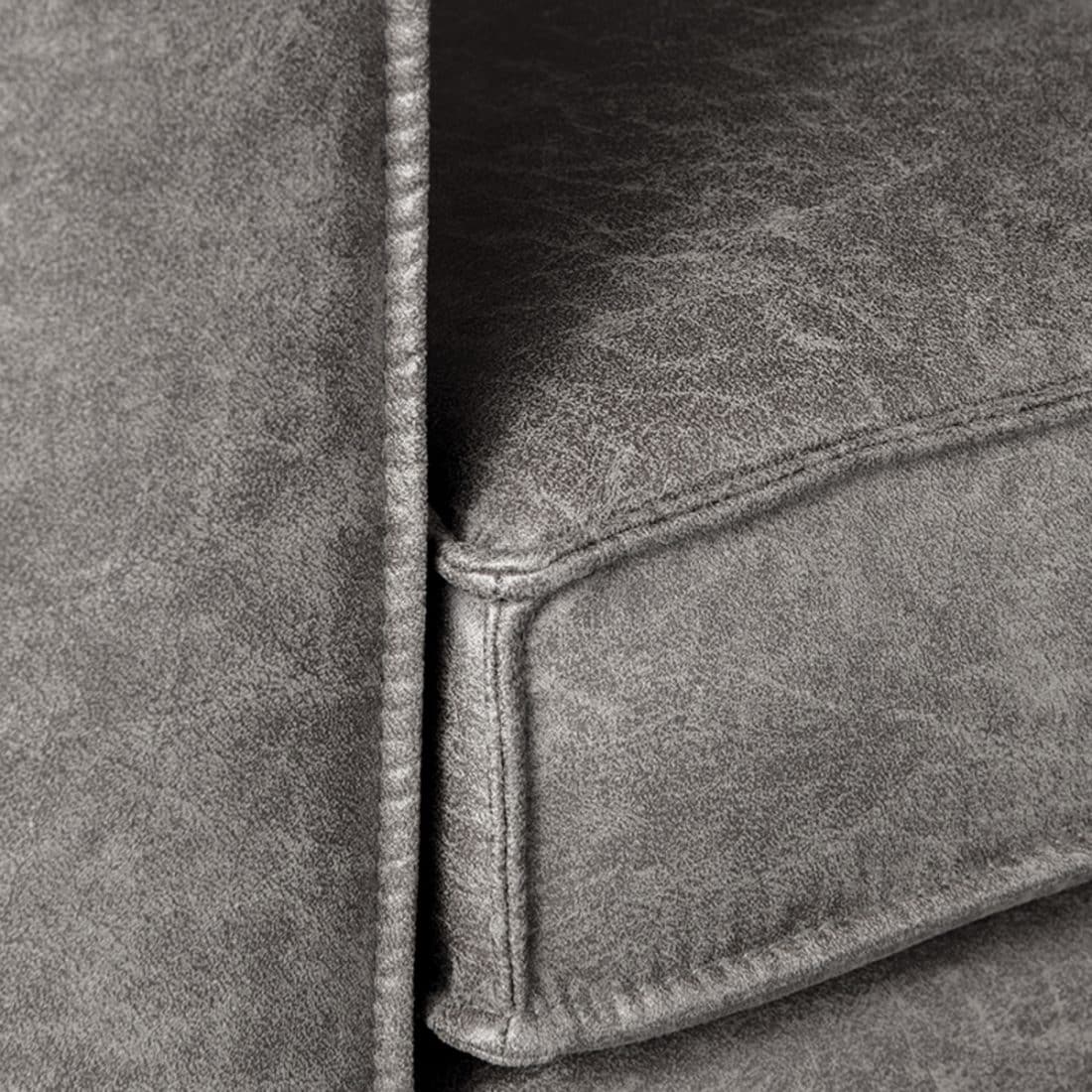 Bank Arezzo Ottomane 2 5 Zits Grijs Microvezel Detail 1