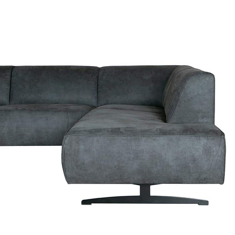 Label51 Hoekbank Modena 8211 Grijs 8211 Mircoskin 8211 2 5 Zits Ottomane