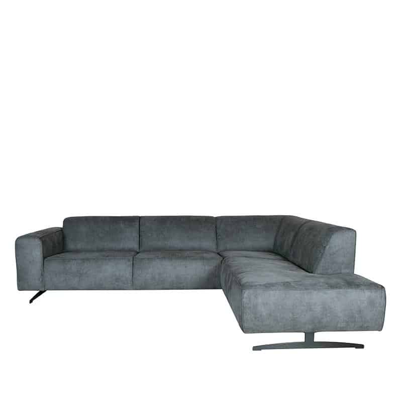 Label51 Hoekbank Modena 8211 Grijs 8211 Mircoskin 8211 2 5 Zits Ottomane